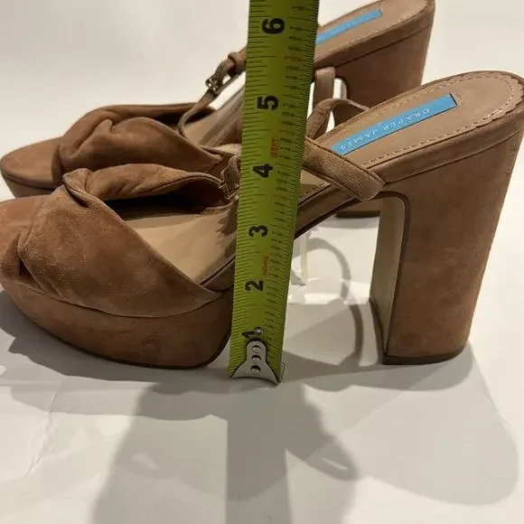 Draper James NWT Platform Suede Sandals in a Tan color, few smudges, no Box. - Picture 12 of 16
